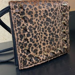 BCBG crossbody cheetah studded purse
